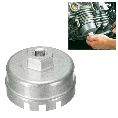 64.5mm Aluminum Oil Filter Wrench Cap Socket Remover Tool for Lexus Toyota Corolla Highlander RAV4 Camry Universal Housing(Silver)