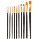 ZHU TING 20 PCS / 2 Sets Pearl Rod Nylon Hair Combination Brush Oil Paint Brush(Black Rods)