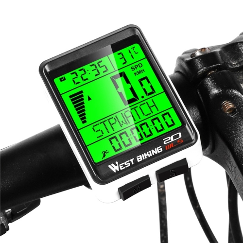 WEST BIKING Mountain Bike Wireless Code Meter Large-Screen Multifunctional Waterproof Speedometer