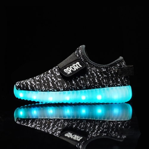 Led Light Luminous Shoes Flying Woven Sports And Leisure Shoes For Children