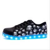 Skull Pattern USB Charging LED Flashing Shoes