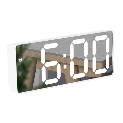 Mirror Bedside Alarm Clock Battery Plug-In Dual-Purpose LED Clock