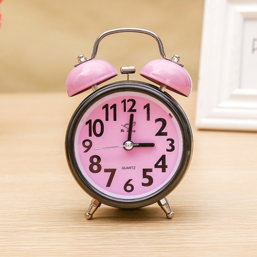 A32 Double Bell Alarm Clock Student Bedside Belt Alarm(Pink)