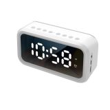 FY101 Charging Bluetooth Speaker Radio Alarm Mirror Electronic Clock(White)