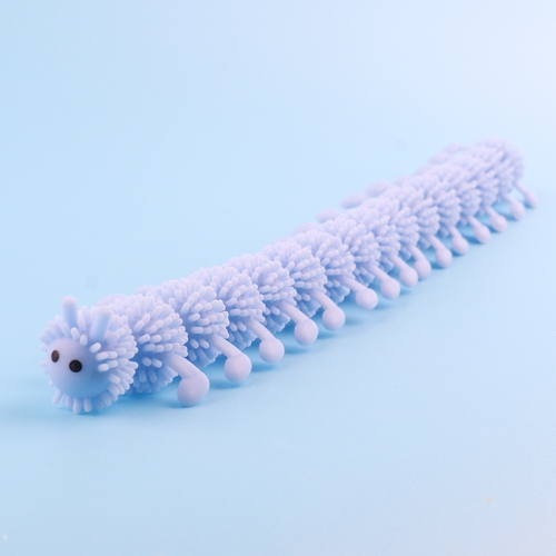 12 PCS Children Soft Rubber 16-Section Caterpillar Stretch Decompression Toy(Blue)