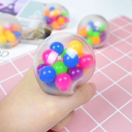 6 PCS 6cm Color Beads TPR Vent Ball Decompression Toy