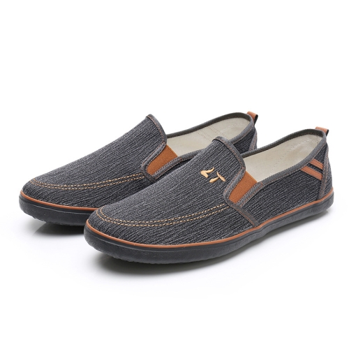 LuTai Men Loafers Rubber Sole Shoes Breathable Wear-Resistant Casual Shoes