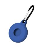 4 PCS Round Shape Shockproof Anti-scratch Silicone Protective Case with Carabiner for AirTag(Dark Blue)