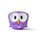 Cartoon Animal Owl Timer Kitchen Desktop Alarm Clock(Purple)