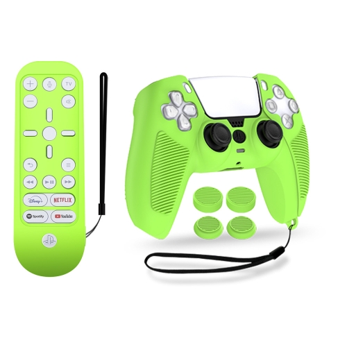V1-1 Game Console & Remote Control Rocker Cap Silicone Protective Cover For PS5(Green)