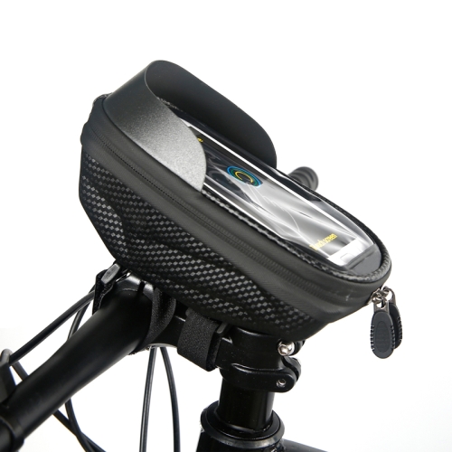 B22 Bicycle EVA Hard Shell Handlebar Bag Touch Screen Waterproof Mobile Phone Bag(Black)