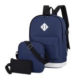 3 in 1 College Style Casual Backpack Student USB Charging Backpack(Blue)
