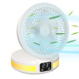 USB Digital Desktop Fan Rotation Cycle Fan(White)