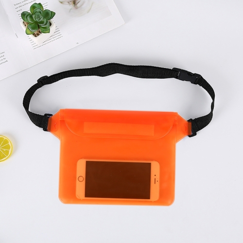 10 PCS Outdoor Beach Mobile Phone Waterproof Bag Three-Layer Sealed PVC Storage Waterproof Waist Bag(Orange)