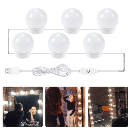 LED Mirror Front Lamp USB Adjustable Brightness Makeup Fill Light Bulbs
