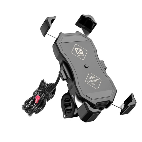 Kewig Motorcycle Outdoor Riding Four-Claw Fixed Mobile Phone Bracket QC3.0 Fast Charging Waterproof Holder(M11-B)
