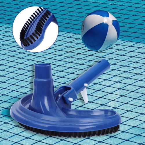 2 PCS Water Park Swimming Pool Cleaning Equipment Crescent Type Decontamination Head Swimming Pool Cleaning Brush(Blue)