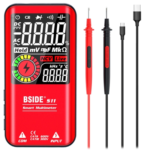 BSIDE Digital Multimeter 9999 Counts LCD Color Display DC AC Voltage Capacitance Diode Meter