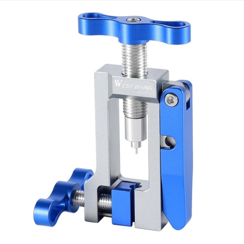 WEST BIKING YP0719252 Bicycle Oil Needle Installation Tool Cycling Tubing Jack Repair Tool(Silver Blue)