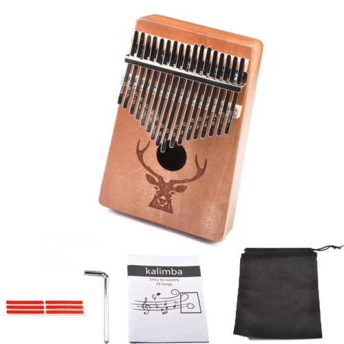 17-Tone Beginner Finger Piano Deer Head Kalimba Thumb Piano(Wooden Kit)