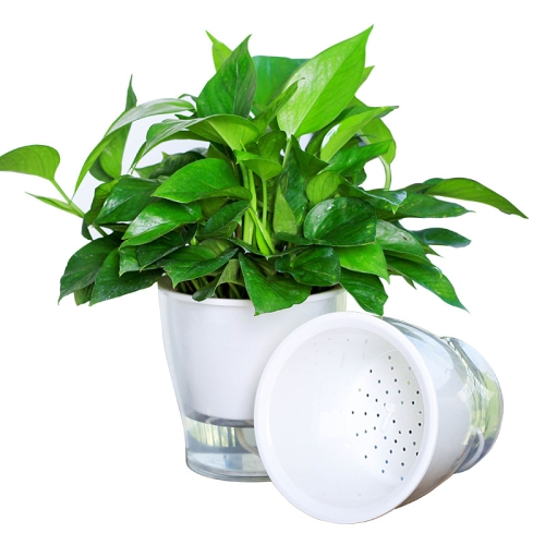 2 PCS Fully Transparent Hydroponic Flower Pots Water Level Visible Non-Broken Glue Self-Absorbent Plastic Flower Pots