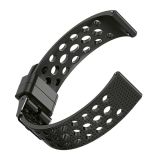 Breathable Replacement Silicone Strap For Samsung Smart Watches，Size： 20mm (Black)