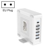 HW-A22 40W 5V 2.4A 6-Ports USB Fast Charger Adapter AC 100-240V