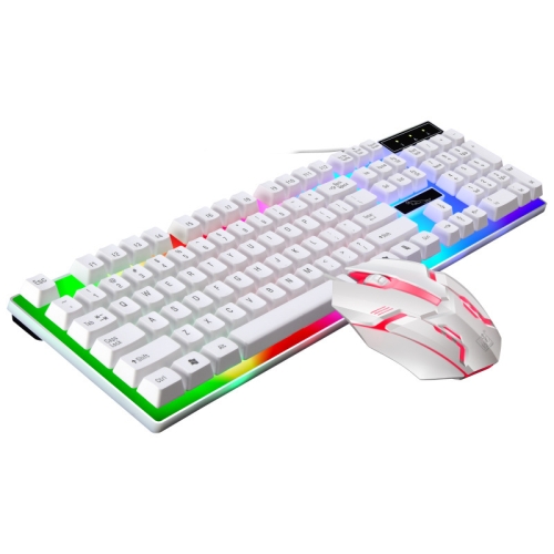 ZGB G21B Colorful Glow USB Wired Keyboard Mouse Set(White)