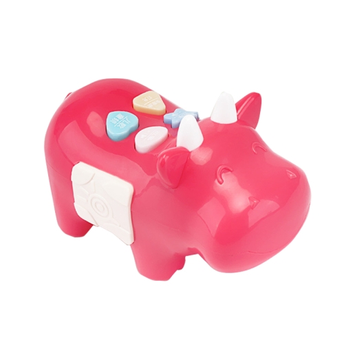3 PCS Enlightenment Hippo Early Education Story Machine Luminous Mini Baby Learning Machine Music and Light Story Toy(Rose Red)