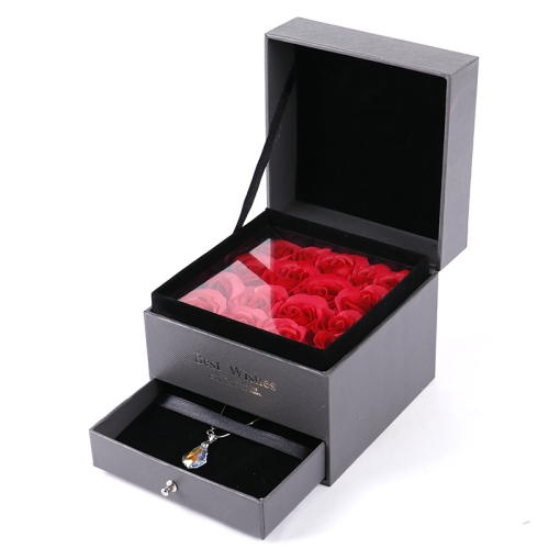 Soap Flower Double Jewelry Box Lipstick Box Valentine Day Gift Packaging Box(Uncontain)