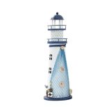 2 PCS Mediterranean Style Flashing Ocean Tin Lighthouse Home Decoration Crafts