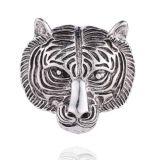 3 PCS Personality Tiger Head Brooch Men Suit Pin Vintage Badge Collar Pin(Silver)