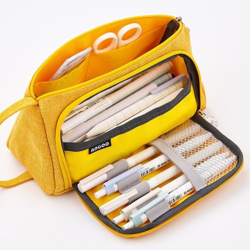 Angoo Large Capacity Pencil Case Cute Canvas Stationery Bag