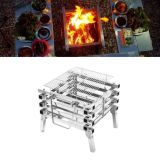CF-723 All Stainless Steel Camping Folding Portable Barbecue Grill Charcoal Grill Wood Stove