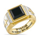 5 PCS 18K Gold Cross Ring Thorns Crown Diamond Ring For Men