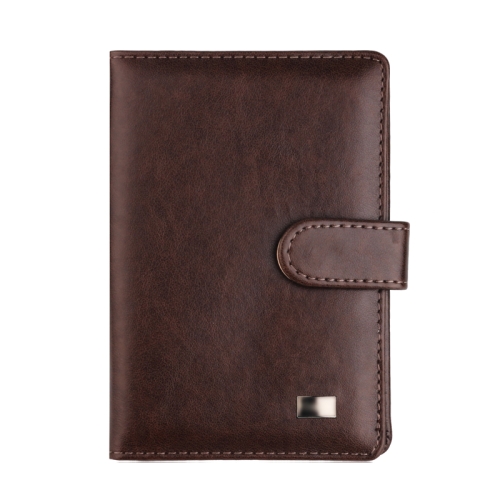 3 PCS Covc1002 Bank Card Passport Card Holder With Buckle Clip PU Document Protection Card Holder(Brown)
