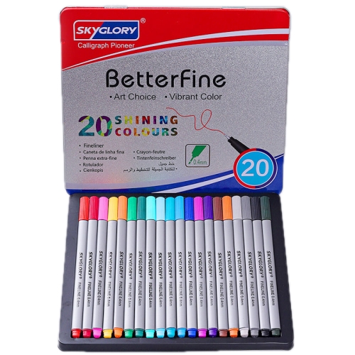 Skyglory Student Art Watercolor Painting Hook Line Pen Set，Specification： 20 Colors
