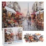 1000 Pieces Adult Puzzles Scenic Spots Series Pape Puzzle Toy(Flower Street)