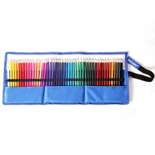 SKYGLORY Fine Art Color Lead Sketch Pen With Canvas Drop-Proof Storage Bag(Blue 48 PCS)