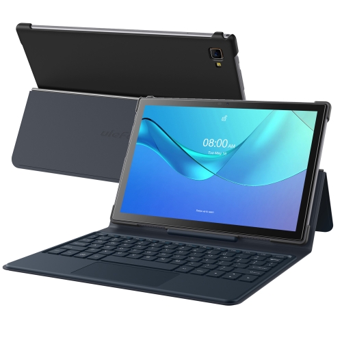 Horizontal Flip PU Leather Smart Keyboard Case with Holder for Ulefone Tab A7 (WMC0498TK)(Bluish Grey)