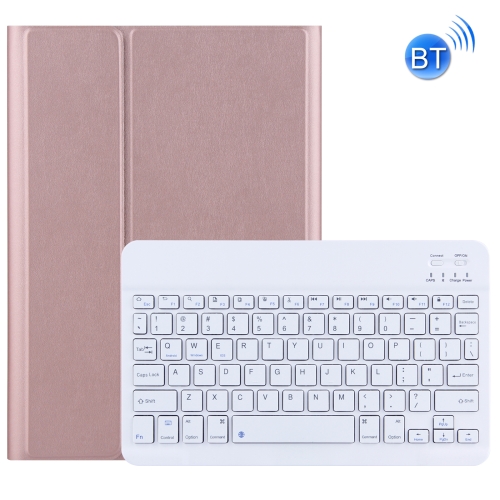 DY-M10ReL 2 in 1 Removable Bluetooth Keyboard + Protective Leather Case with Holder for Lenovo Tab M10 FHD REL(Rose Gold)