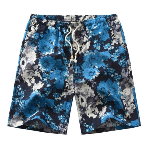 Summer Sports Leisure Floral Shorts Straight-leg Beach Shorts for Men (Color:Color 5 Size:L)