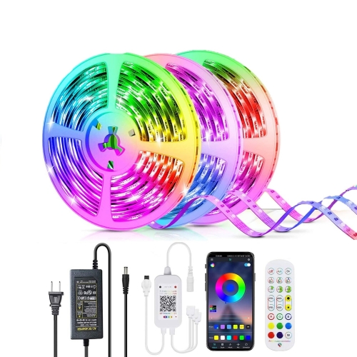 YWXLight 15m SMD 5050 270 LEDs Music Synchronization Remote Control WiFi APP Control RGB Color-Changing LED Strap Light (Color:Waterproof Size:EU Plug)