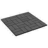 11 piezas Azulejos para terrazas WPC 30×30 cm 1 m2 Negro