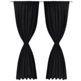 2 cortinas opacas negras de bajo consumo de doble capa 140 x 245 cm