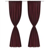 2 cortinas opacas Burdeos de bajo consumo de doble capa 140x245cm