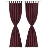 2 cortinas burdeos micro satén con trabillas 140 x 175 cm