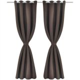 2 cortinas opacas marrones con anillas metálicas 135 x 245 cm