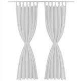 2 cortinas blancas de micro satén con trabillas 140 x 225 cm