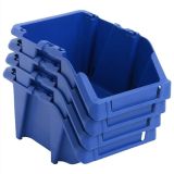 250 pzs Cubos de almacenamiento apilables 103x165x76 mm Azul